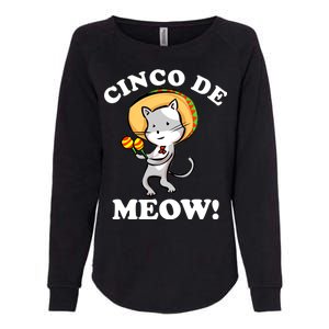 Cinco De Meow! Mayo Funny Mexican Cat Womens California Wash Sweatshirt