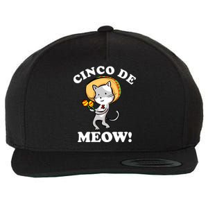 Cinco De Meow! Mayo Funny Mexican Cat Wool Snapback Cap