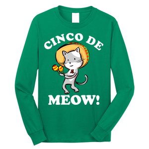 Cinco De Meow! Mayo Funny Mexican Cat Long Sleeve Shirt