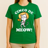 Cinco De Meow! Mayo Funny Mexican Cat T-Shirt