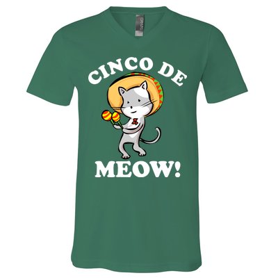 Cinco De Meow! Mayo Funny Mexican Cat V-Neck T-Shirt