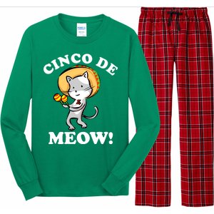 Cinco De Meow! Mayo Funny Mexican Cat Long Sleeve Pajama Set