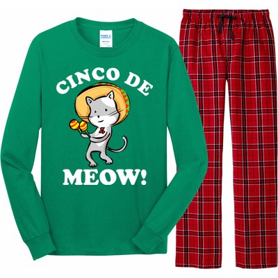 Cinco De Meow! Mayo Funny Mexican Cat Long Sleeve Pajama Set