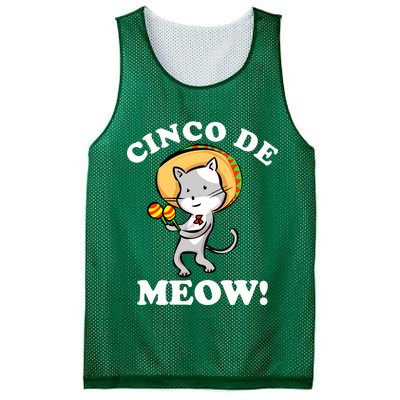 Cinco De Meow! Mayo Funny Mexican Cat Mesh Reversible Basketball Jersey Tank