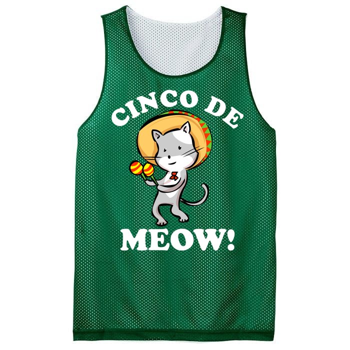 Cinco De Meow! Mayo Funny Mexican Cat Mesh Reversible Basketball Jersey Tank