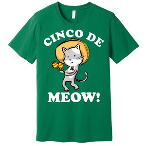 Cinco De Meow! Mayo Funny Mexican Cat Premium T-Shirt