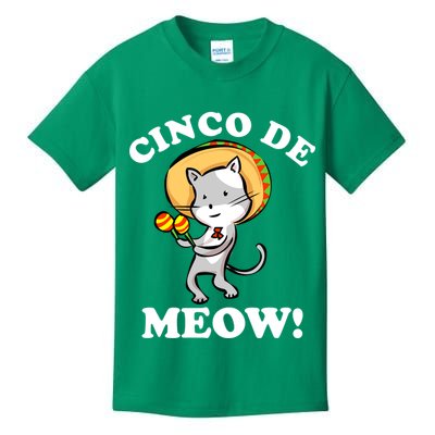 Cinco De Meow! Mayo Funny Mexican Cat Kids T-Shirt