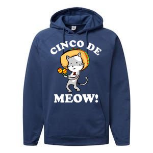 Cinco De Meow! Mayo Funny Mexican Cat Performance Fleece Hoodie