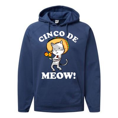 Cinco De Meow! Mayo Funny Mexican Cat Performance Fleece Hoodie