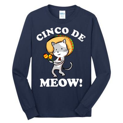 Cinco De Meow! Mayo Funny Mexican Cat Tall Long Sleeve T-Shirt