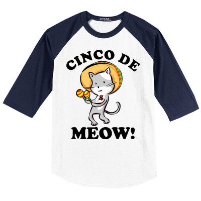 Cinco De Meow! Mayo Funny Mexican Cat Baseball Sleeve Shirt