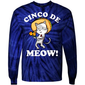 Cinco De Meow! Mayo Funny Mexican Cat Tie-Dye Long Sleeve Shirt