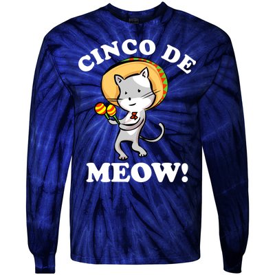 Cinco De Meow! Mayo Funny Mexican Cat Tie-Dye Long Sleeve Shirt