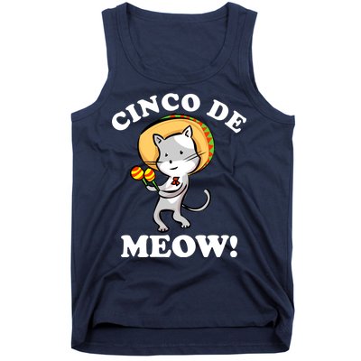 Cinco De Meow! Mayo Funny Mexican Cat Tank Top