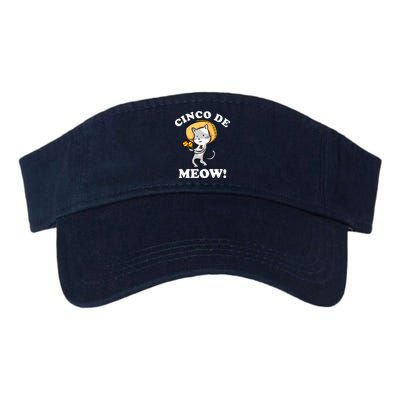 Cinco De Meow! Mayo Funny Mexican Cat Valucap Bio-Washed Visor