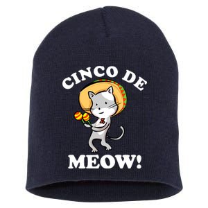 Cinco De Meow! Mayo Funny Mexican Cat Short Acrylic Beanie