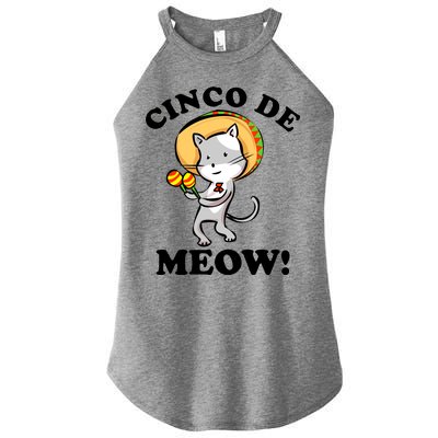 Cinco De Meow! Mayo Funny Mexican Cat Women’s Perfect Tri Rocker Tank