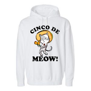 Cinco De Meow! Mayo Funny Mexican Cat Garment-Dyed Fleece Hoodie