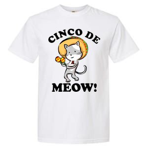 Cinco De Meow! Mayo Funny Mexican Cat Garment-Dyed Heavyweight T-Shirt