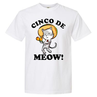 Cinco De Meow! Mayo Funny Mexican Cat Garment-Dyed Heavyweight T-Shirt