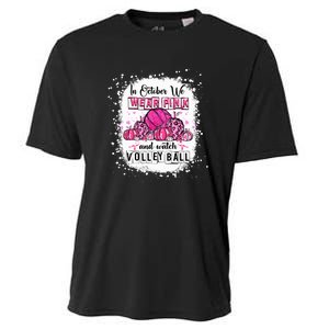 Cute In October We Wear Pink Volleyball Breast Cancer Awareness Gift Cooling Performance Crew T-Shirt