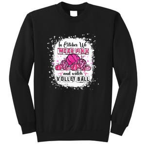 Cute In October We Wear Pink Volleyball Breast Cancer Awareness Gift Sweatshirt