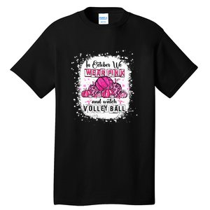 Cute In October We Wear Pink Volleyball Breast Cancer Awareness Gift Tall T-Shirt