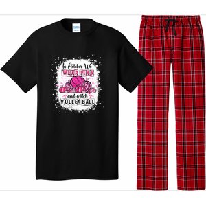 Cute In October We Wear Pink Volleyball Breast Cancer Awareness Gift Pajama Set