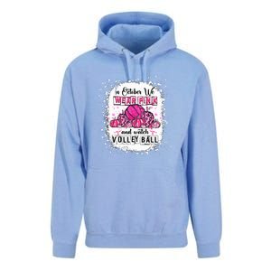 Cute In October We Wear Pink Volleyball Breast Cancer Awareness Gift Unisex Surf Hoodie