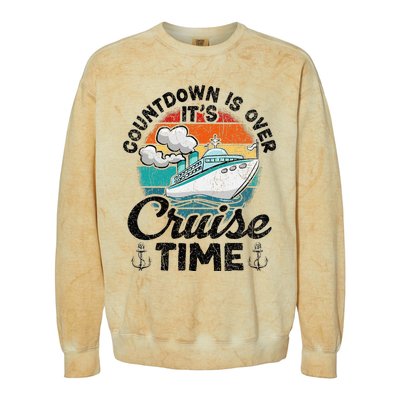 Countdown Is Over ItS Cruise Time Colorblast Crewneck Sweatshirt