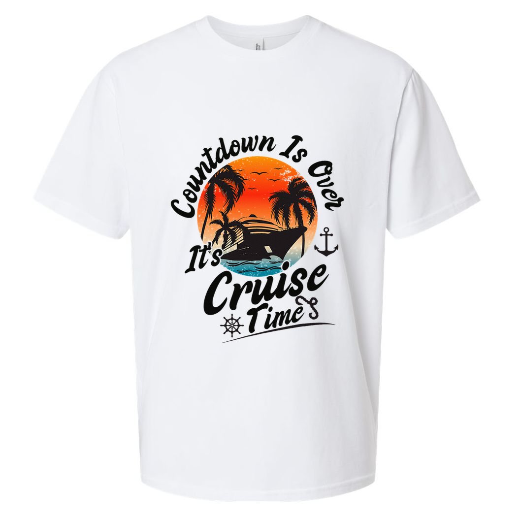 Countdown Is Over ItS Cruise Time Family Cruising Couples Sueded Cloud Jersey T-Shirt