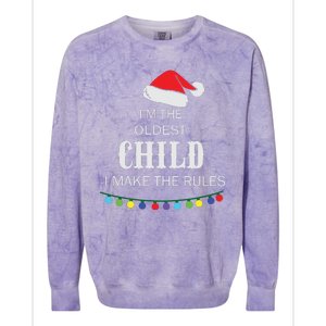 Christmas I'm Oldest Child I Make The Rules Christmas Lights Xmas Colorblast Crewneck Sweatshirt