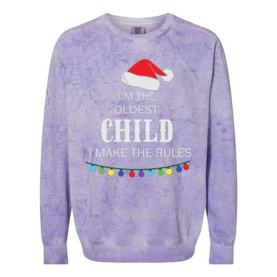 Christmas I'm Oldest Child I Make The Rules Christmas Lights Xmas Colorblast Crewneck Sweatshirt