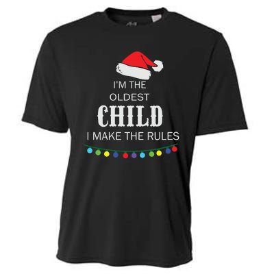 Christmas I'm Oldest Child I Make The Rules Christmas Lights Xmas Cooling Performance Crew T-Shirt