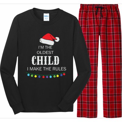 Christmas I'm Oldest Child I Make The Rules Christmas Lights Xmas Long Sleeve Pajama Set