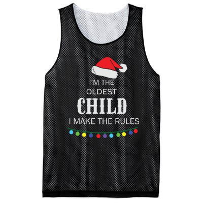 Christmas I'm Oldest Child I Make The Rules Christmas Lights Xmas Mesh Reversible Basketball Jersey Tank