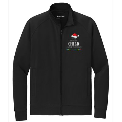 Christmas I'm Oldest Child I Make The Rules Christmas Lights Xmas Stretch Full-Zip Cadet Jacket