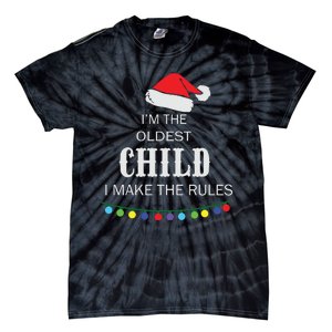 Christmas I'm Oldest Child I Make The Rules Christmas Lights Xmas Tie-Dye T-Shirt