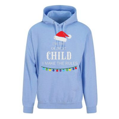 Christmas I'm Oldest Child I Make The Rules Christmas Lights Xmas Unisex Surf Hoodie