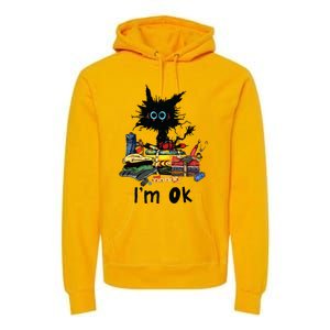 Cats Im Ok Funny Quilting Love Cats Premium Hoodie