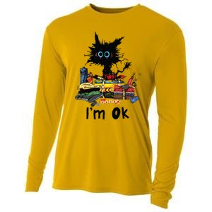 Cats Im Ok Funny Quilting Love Cats Cooling Performance Long Sleeve Crew