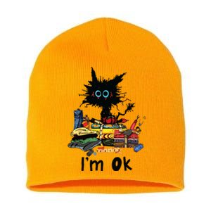 Cats Im Ok Funny Quilting Love Cats Short Acrylic Beanie