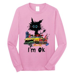 Cats Im Ok Funny Quilting Love Cats Long Sleeve Shirt