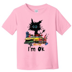 Cats Im Ok Funny Quilting Love Cats Toddler T-Shirt