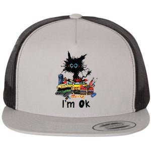 Cats Im Ok Funny Quilting Love Cats Flat Bill Trucker Hat