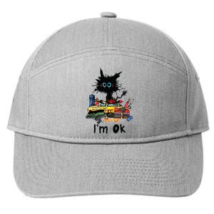 Cats Im Ok Funny Quilting Love Cats 7-Panel Snapback Hat