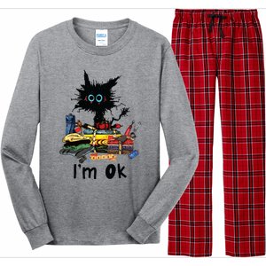 Cats Im Ok Funny Quilting Love Cats Long Sleeve Pajama Set