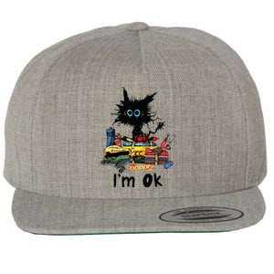 Cats Im Ok Funny Quilting Love Cats Wool Snapback Cap