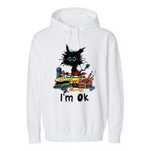 Cats Im Ok Funny Quilting Love Cats Garment-Dyed Fleece Hoodie