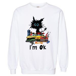 Cats Im Ok Funny Quilting Love Cats Garment-Dyed Sweatshirt